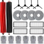 20-delig accessoireset geschikt voor Roborock Qrevo Master/Qrevo Slim robotstofzuiger - 2 rubberen hoofdborstels, 6 stofzakken, 4 HEPA-filters, 4 schoonmaakdoeken, 4 zijborstels