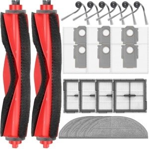 22 stuks accessoires geschikt voor Roborock Q10 S5 / Q10 S5+ robotstofzuiger - 2 hoofdborstels, 6 stofzakken, 4 dweilpads, 4 HEPA-filters, 6 zijborstels