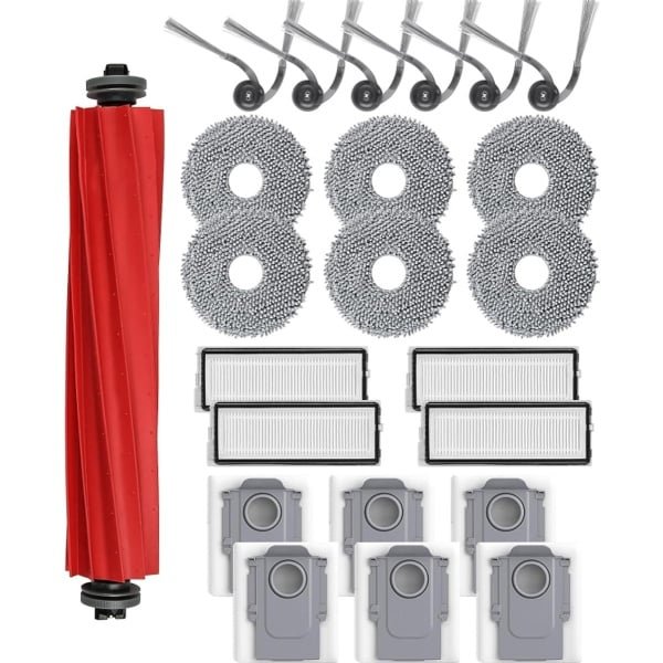 23 Stuks vervangende accessoires geschikt voor Roborock QV 35A/QV 35S robotstofzuiger - 1 hoofdborstels, 6 zijborstels, 4 HEPA-filters, 6 dweilpads, 6 stofzakken