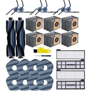 28stuks - Stofzuiger accessoireset - Accessoireset geschikt voor Eufy X10 Pro Omni Robotstofzuiger - 2x Hoofdborstel - 6x stofzak- 4 x filter - 6 x zijborstels - 8x dweildoek - 1 reinigingsborstel - 1 schroevendraaier