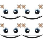 4 Set Decoratieve Ogen en Gezicht Stickers voor Robotstofzuiger Robotmaaier en Dweilrobot