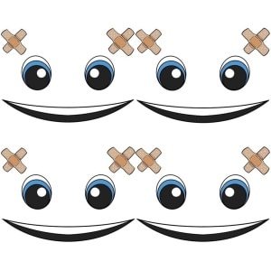 4 Set Decoratieve Ogen en Gezicht Stickers voor Robotstofzuiger Robotmaaier en Dweilrobot