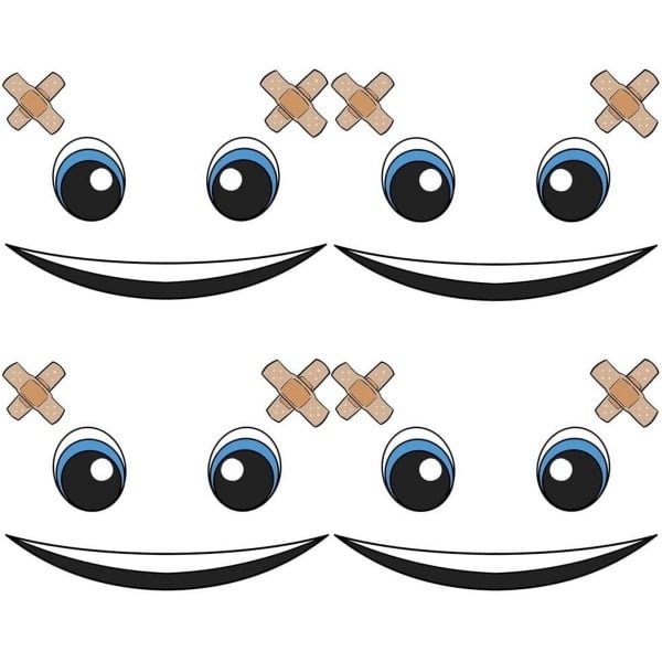 4 Set Decoratieve Ogen en Gezicht Stickers voor Robotstofzuiger Robotmaaier en Dweilrobot