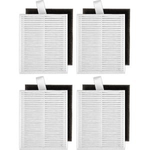 (4 Stuks) L60 L50 HEPA-filters Geschikt voor Eufy L60, L60 Hybrid, L60 SES, L50 SES, L50-serie Robotstofzuiger, Hepa-Filterset, Vervangende Onderdelen, Met Schuimfilter 4 Sets