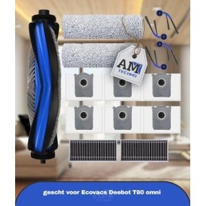 Accessoires Geschikt voor Ecovacs Deebot T80 omni, JKOISL 1*hoofdborstel 6*stofzakken 4*zijborstels 2*filters 2*mopdoekjes, reserveonderdelen robotstofzuiger accessoireset