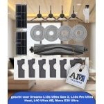 Accessories Kit gescht voor Dreame L10s Ultra Gen 2, L10s Pro Ultra Heat, L40 Ultra AE, Mova E30 Ultra Robotstofzuiger, 1 Hoofdborstel, 2 HEPA-Filters, 4 Zijborstels, 4 Dweildoeken, 6 Stofzakken