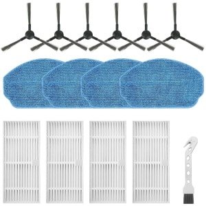 Allecto - - Robotstofzuiger accessoires - 6 zijborstels - 15-delige set - Vervangonderdelen - Hoogwaardige filters - Geschikt voor BR150 en C...
