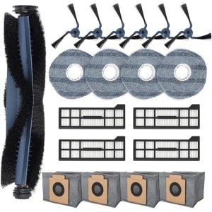 Alles-in-één accessoires voor de stofzuiger - Accessoireset voor de X10 Pro Panoramic robotstofzuiger - 1 hoofdborstel + 4 HEPA-filters + 4 dweilpads + 4 stofzakken + 6 zijborstels - Grijs