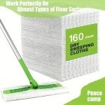 Droogreinigingsdoeken - Geschikt Voor Robotstofzuigers - Wegwerpbare Stofopvangers - Vervangbare Dweilpads - 160 Stuks Per Verpakking - 29*20 cm