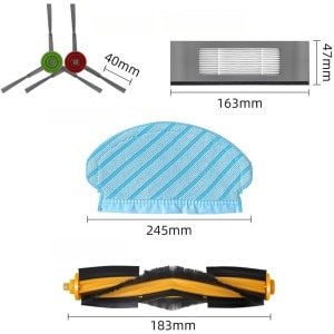 Geschikt voor Ecovacs T5/DX55/OZMO950, accessoires voor robotstofzuigers, hoofdborstel, zijborstel, filter, dweil