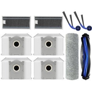 Geschikt voor Ecovacs robotstofzuigers, accessoires, geschikt voor T80, rolborstel/zijborstel/stofzak/filter/filternet/rol/reinigerdoek
