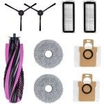 Geschikt voor Haier V30 V3S / RHSW-V30U1 Robotstofzuiger Accessoires Vervangingsset - 1 Hoofdborstel, 2 Zijborstels, 2 HEPA Filters, 2 Dweilpads, 2 Stofzakken