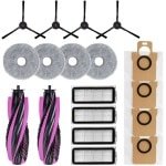 Geschikt voor Haier V30 V3S / RHSW-V30U1 Robotstofzuiger Accessoires Vervangingsset - 2 Hoofdborstels, 4 Zijborstels, 4 HEPA Filters, 4 Dweilpads, 4 Stofzakken