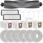Geschikt voor Toepasselijke vervangende accessoires voor Xiaomi X20+, X10+, voor Dreame L10s Pro Gen 2, L10s Ultra, L10 Ultra, L10 Prime robotstofzuiger, Rolborstels + 6 Doek + 4 Stofzakken + 4 Borstels