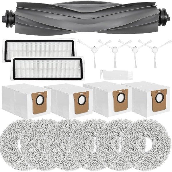 Geschikt voor Toepasselijke vervangende accessoires voor Xiaomi X20+, X10+, voor Dreame L10s Pro Gen 2, L10s Ultra, L10 Ultra, L10 Prime robotstofzuiger, Rolborstels + 6 Doek + 4 Stofzakken + 4 Borstels