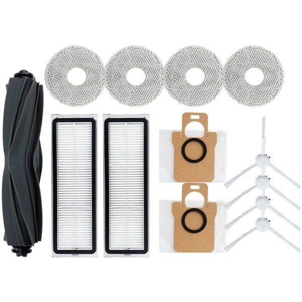Geschikt voor accessoires van de geschikt voor Dreametech S10 X10 robotstofzuiger, geschikt voor S30 S20 X20 X30 X40 rubberen borstel/stofzak/mop, set, accessoires voor robotstofzuiger, vervangingsonderdelen
