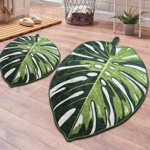 Groene Antislip Badkamermat Set - 2-delig, Wasbaar, Perfect voor Robotstofzuiger