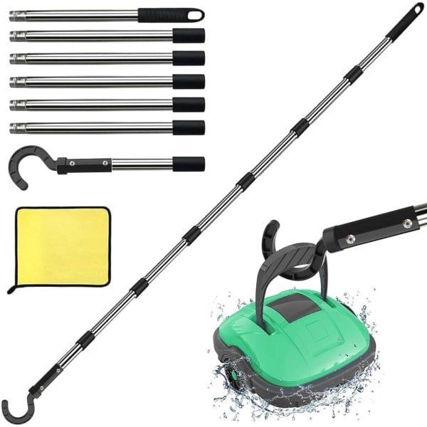 Haak voor zwembadrobot met telescoopstang - 255 cm - Accessoire voor zwembadreiniging