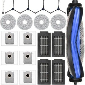 JGS Premium - Accessoireset voor robotstofzuiger: hoofdborstel, stofzakken, dweilpads, filters, zijborstels, reinigingsborstel - Geschikt voor Ecovacs Deebot T50 Omni / T50 - Reinigingsset met 20 delen