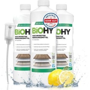 Schoonmaakmiddel voor dweilrobots - Vloerreiniger voor houten vloeren zoals parket en laminaat - Streeploze glans en frisse geur (3 x 1L)