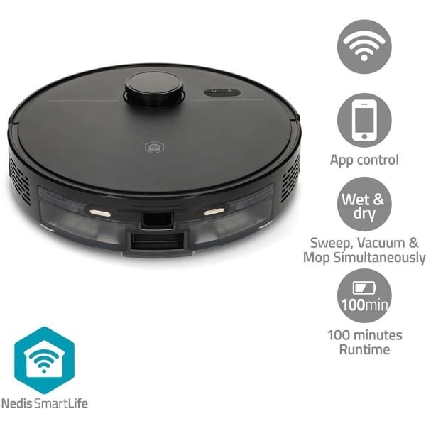 SmartLife Robotstofzuiger - 4500 Pa Zuigkracht - Dweilfunctie - met App