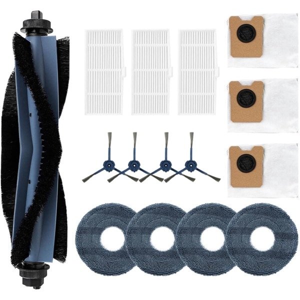 Stofzuiger - onderhoudsset- Geschikt voor Eufy Robotstofzuiger OMNI C20 - met 3 stofzuigerzakken - 1Roterende borstel - 4zijborstels - 4dweildoeken - 3Filter - 15 stuks