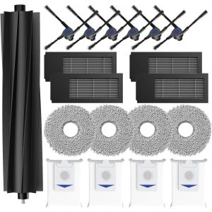 TOVBMUP Accessoires geschikt voor robotstofzuigers - 19 stuks - Geschikt voor Ecovacs Deebot X2 Omni/ X2/ X2 Pro - 1 hoofdborstel, 4 HEPA-filters, 4 dweilpads, 4 stofzakken, 6 zijborstels - Accessoireset reserveonderdelen geschikt voor X2 Omni