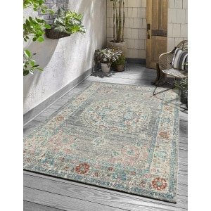 Tapijt Palma - Veelzijdig binnen en buiten, modern oosterse design, weerbestendig en UV-bestendig, eenvoudig te reinigen, geschikt voor robotstofzuiger, 140 x 200 cm en 80 x 150 cm