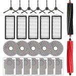 Vervangende Onderdelen Stofzuiger - Accessoireset Robotstofzuiger - Robotstofzuiger Onderhoud - Anti-wirwar Rolborstel - 25 Stuks - Wit