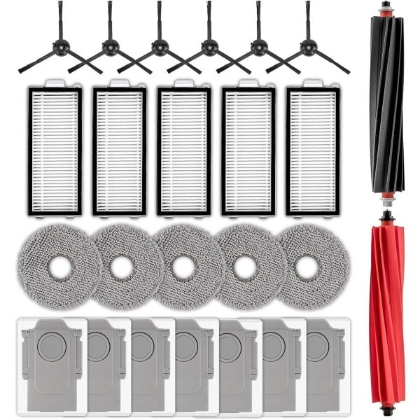 Vervangende Onderdelen Stofzuiger - Accessoireset Robotstofzuiger - Robotstofzuiger Onderhoud - Anti-wirwar Rolborstel - 25 Stuks - Wit