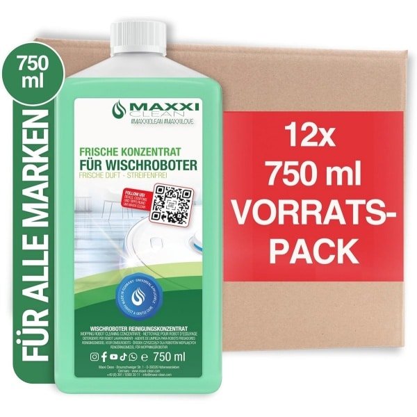 Vloerreiniger Concentraat 12 x 750 ml | Geschikt voor Dweilrobots | Universele Dweilvloeistof voor Vloer, Parket en Tegels