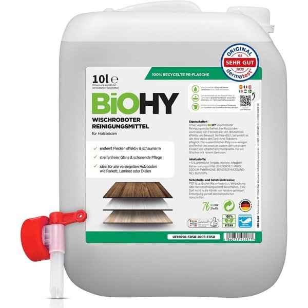 Vloerreiniger voor Dweilrobots (10L) - Parket en Laminaat - Streeploos Glanzend Concentraat