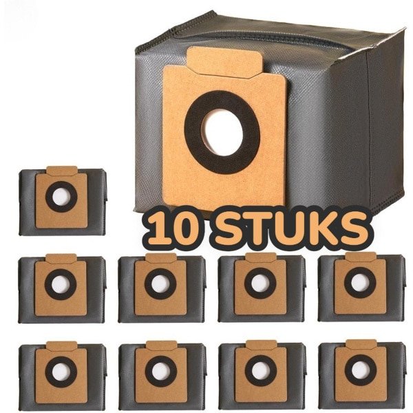 10 Stuks premium stozuigerzakken geschik voor Eufy Clean X8 Pro/X10 Pro Omni robotstofzuiger, stofzak, accessoireset, reserveonderdelen, grote capaciteit