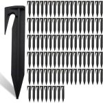 100 stuks Gronddoekpennen - Grondnagels - 8.5*2 cm - Kunststof - Haringen - Zwart - Voor het bevestigen van robotmaaierkabels - Accessoires voor robotgrasmaaiers