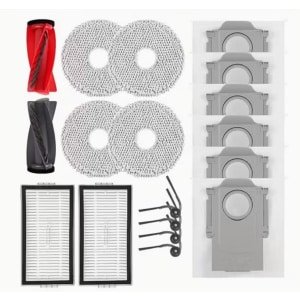 10R Accessoires voor Roborock Saros 10R, Qrevo CurvX Robotstofzuiger en Dweil, 1 Set Hoofdborstel, 2 HEPA-filters, 4 Zijborstels, 4 Dweilkussens, 6 Stofzakken