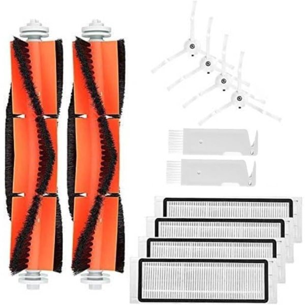 12-delige vervangingsset voor Roborock S50 S51 S55 S5 Max S6 S60 S65: 2 hoofdborstels, 4 filters, 4 zijborstels, 2 reinigingsborstels - Vervangende accessoires voor robotstofzuigers