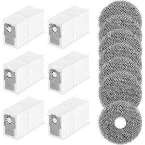 12 stuks accessoires Geschikt voor Roborock Qrevo Curve/Qrevo S/Qrevo Pro/Qrevo MaxV stofzuiger, stofzakken schoonmaakdoeken wischpads accessoiresset veegrobot robotstofzuiger reserveonderdelen