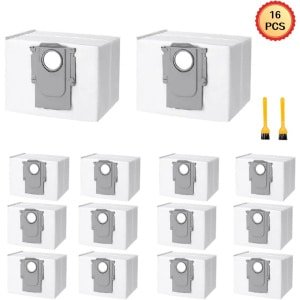 14 stofzakken compatibel met Xiaomi Roborock S8+ / S8 Pro Ultra / Q7 / Q7+ / Q7 MAX+ / S7 MaxV Ultra / Q7 plus / Q5 / Q5+ stofzuiger robotstofzuiger afzuigstation. Wegwerp vervangingszak - Inclusief 2 borstels