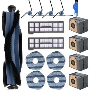 16 stuks reserveonderdeel voor Eufy X10 Pro Omni robotstofzuiger, 1 rolborstel, 4 zijborstels, 2 filters, 4 dweilpad, 4 stofzak, 1 reinigingsborstel