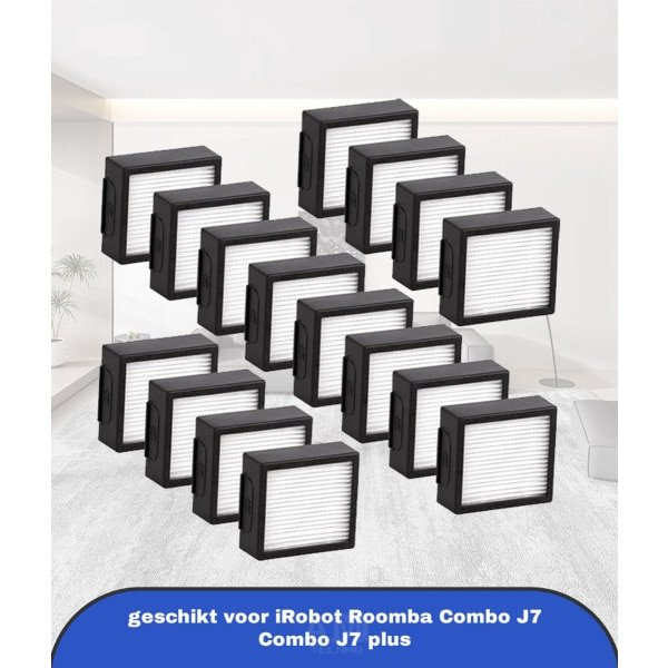 (16 stuks) vervangende filter geschikt voor iRobot Roomba Combo J7 Combo J7 plus robotstofzuiger HEPA-filter accessoireset 16 stuks (alleen voor Combo J7