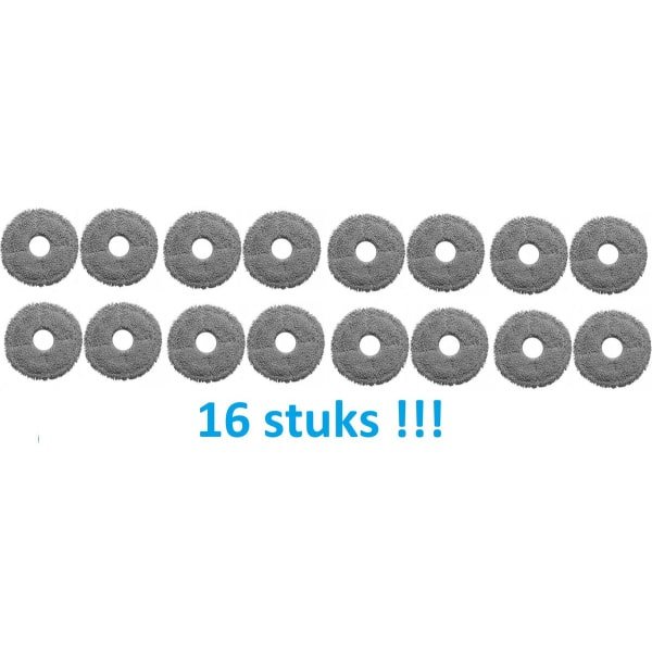 16 x Mop - Dweildoek voor Roborock - Dreame - X30 - X40 - X50 - Xiaomi - beste kwaliteit vervangingen - voor robotstofzuiger - dweilrobot robotstofzuiger