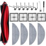 17 stuks vervangende onderdelen voor Roborock Q10 S5/Q10 S5+/Q10 X5/Q10 X5+ robotstofzuiger accessoiresets 1 hoofdborstel 4 HEPA-filters 4 dweilpads 6 zijborstel 1 reinigingsborstels 1