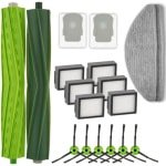 18 Stuks Combo i5 Vervangende Onderdelen Compatibel met iRobot Roomba Combo i5, i5+, j5, j5+ Robotstofzuiger, 2 Rubberen Rolborstels, 6 Zijborstels, 6 Filters, 2 Stofzakken, 2 Dweilpads, Accessoireset