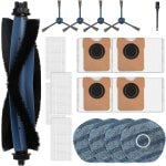 19-delige accessoireset voor de Eufy Omni C20 robotstofzuiger, inclusief 1 hoofdborstel, 4 stofzakken, 4 dweilpads, 4 HEPA-filters, 4 zijborstels en 1 reinigingsborstel