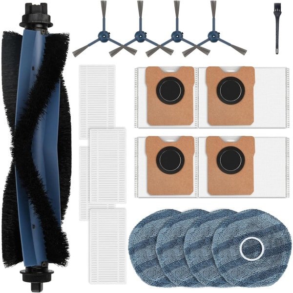 19-delige accessoireset voor de Eufy Omni C20 robotstofzuiger, inclusief 1 hoofdborstel, 4 stofzakken, 4 dweilpads, 4 HEPA-filters, 4 zijborstels en 1 reinigingsborstel