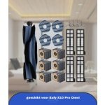 19 stuks X10 Pro accessoireset voor Eufy X10 Pro Omni robotstofzuiger, 1 hoofdborstel, 4 zijborstels, 4 HEPA-filters, 4 reinigingsdoekjes en 6 stofzakken, reserveonderdelen voor Eufy X10 Pro Omni