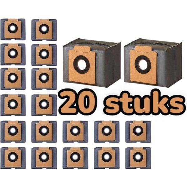 20 Stuks premium stozuigerzakken geschik voor Eufy Clean X8 Pro/X10 Pro Omni robotstofzuiger, stofzak, accessoireset, reserveonderdelen, grote capaciteit