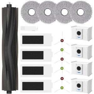 20 stuks accessoires voor Ecovacs Deebot T20 Omni / T20e Omni / T20 Max / T20 Pro robotstofzuiger, 1 hoofdborstels, 4 reinigingsdoeken, 4 Hepa-filters, 4 stofzakken, 6 zijborstels, accessoireset voor