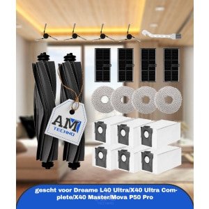 21 stuks accessoires gescht voor Dreame L40 Ultra/X40 Ultra Complete/X40 Master/Mova P50 Pro Ultra robotstofzuiger, reserveonderdelen, accessoireset, hoofdborstel, stofzak, zijborstels