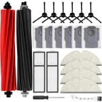24-delig accessoireset gescht voor Roborock Q8 Max/Q5 Pro/Q5 Pro+/Q8 Max+ robotstofzuiger - 2 hoofdborstels, 6 stofzakken, 4 dweilpads, 4 HEPA-filters, 6 zijborstels, 1 reinigingsborstel, 1 schroevendraaier